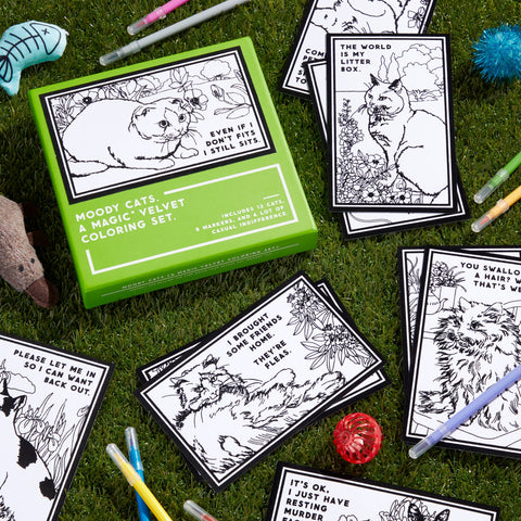 Coloring Set - Brass Monkey Moody Cats Magic Velvet