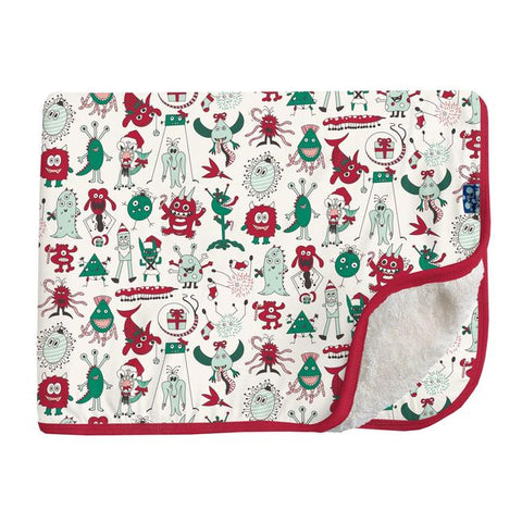 Toddler Blanket with Sherpa Backing - Merry Monsters