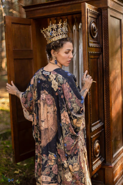 Bohemian Goddess Starduster Kimono - Lionheart with Botanicals