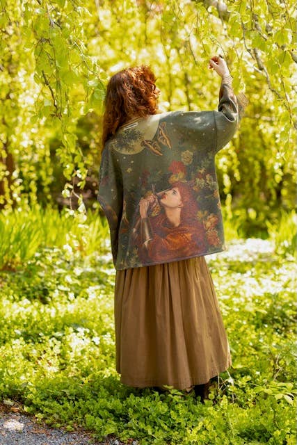 Fleece Cottage Cardigan Jacket - The Messenger with Joan of Arc