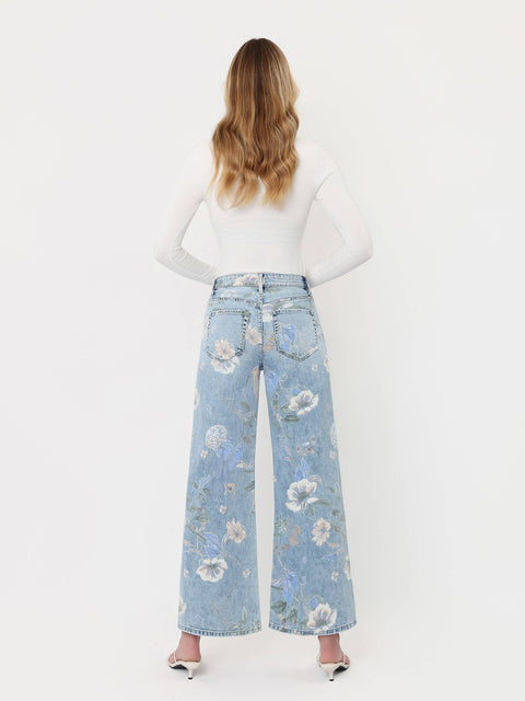 Jeans - Super High Rise Extreme Vintage Flare: Floral Pattern