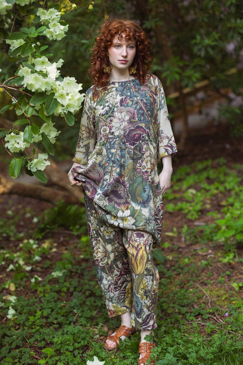 Artist Dress Tunic w/ Pockets - Love Grows Wild Bees & Floral