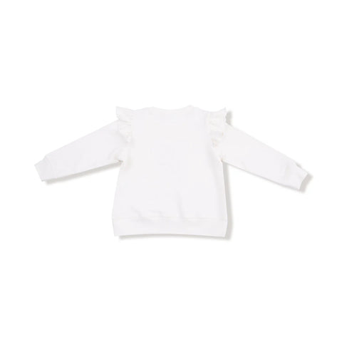 Ruffle Shoulder Sweatshirt - Candy Canes French Terry