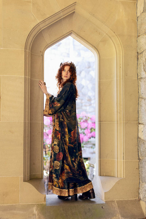 Opera Duster Robe - The Messenger with Joan of Arc & Florals