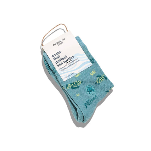 Kids Socks that Protect Sea Turtles - Blue
