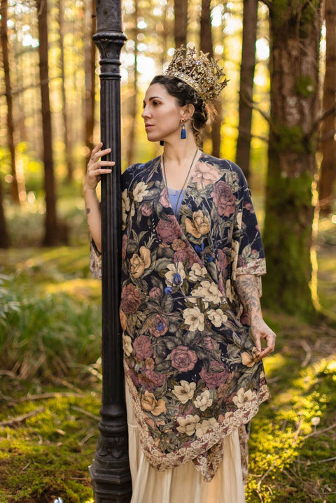 Bohemian Goddess Starduster Kimono - Lionheart with Botanicals