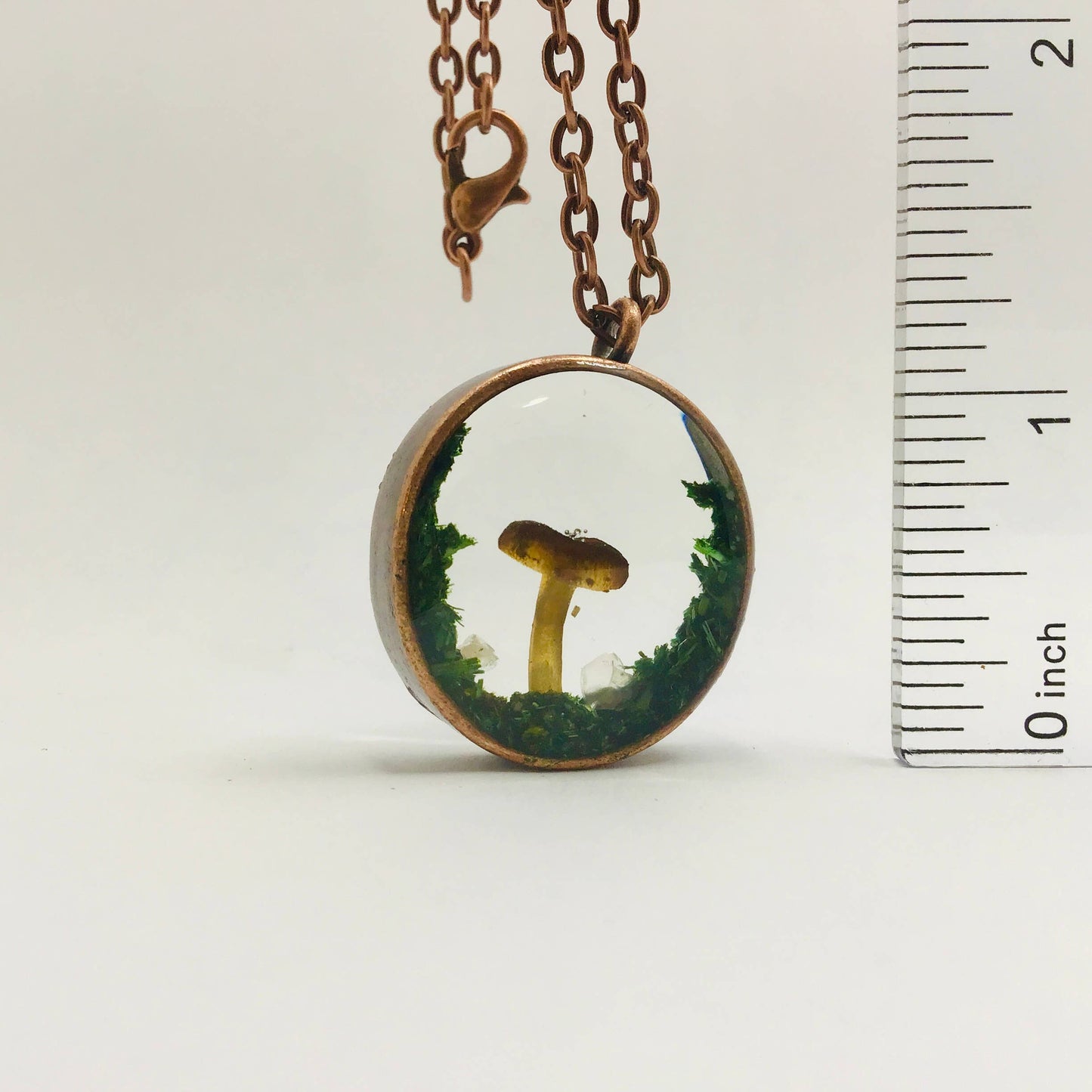 Curiosity Charm Necklace - Real Mushroom  Copper # 3966