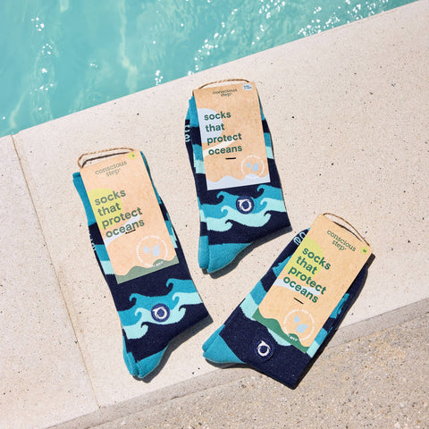 Kids Socks that Protect Oceans - Blue