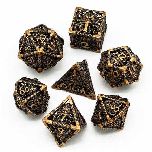 Dice Set - Octomonster Hollow Metal