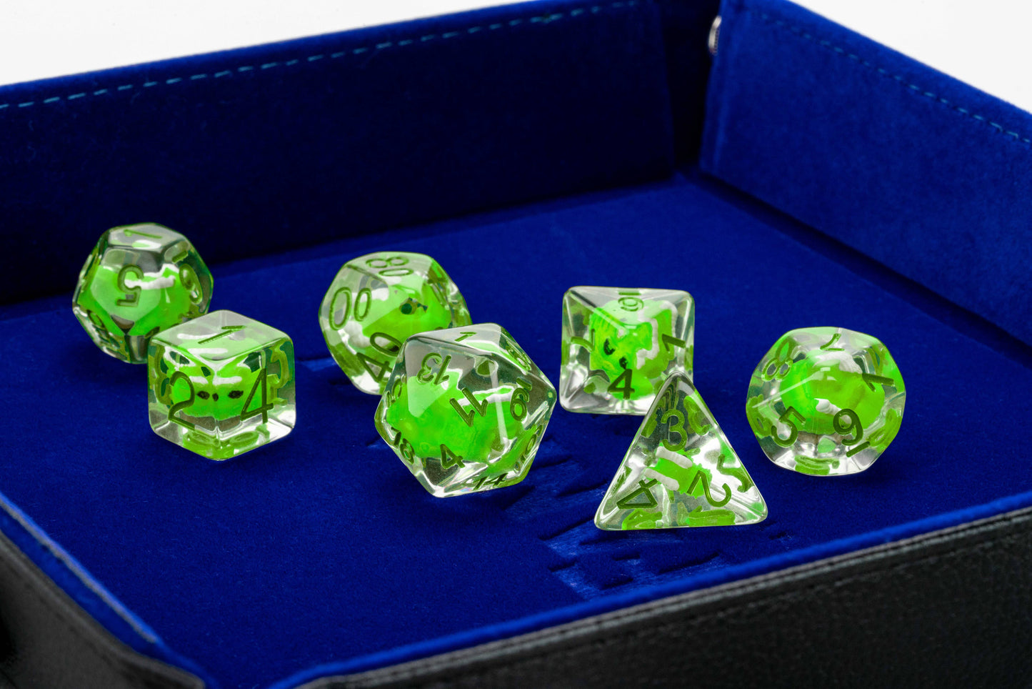 Dragon Storm Inclusion Resin Dice Set - Green Dragon