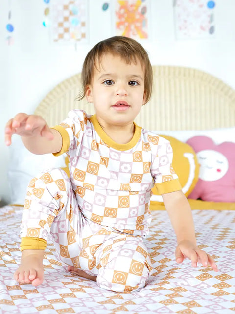 2 Piece Pajama (Short Sleeve) - Happy Daze Pink