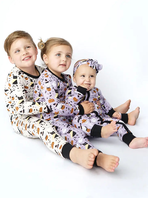 2 Piece Pajama (Long Sleeve) - Spooky Cute Beige