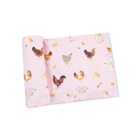 Swaddle - Collector Chickens Pink