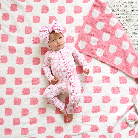 Last One - Size 3/6M: Coverall (Zipper) - Glinda Ghosts Ruffle Bamboo