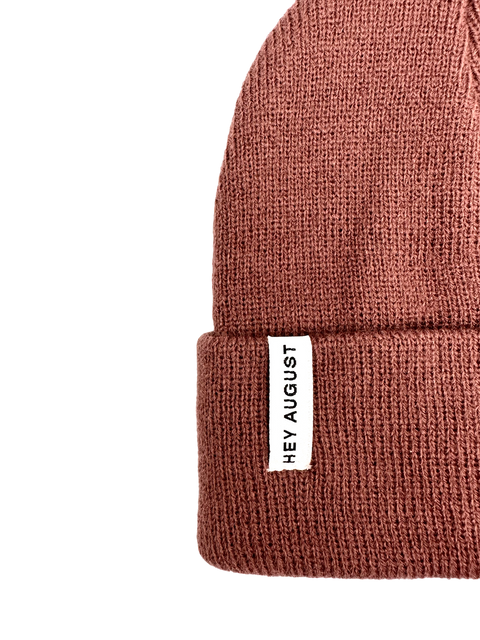 Beanie - Knit Cuff (Mauve)