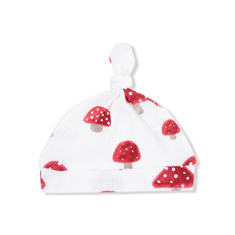 Knotted Hat - Painterly Mushrooms