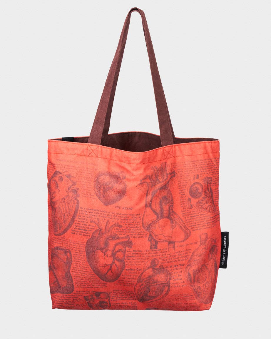 Heart Anatomy Canvas Shoulder Tote - Thumbnail 5