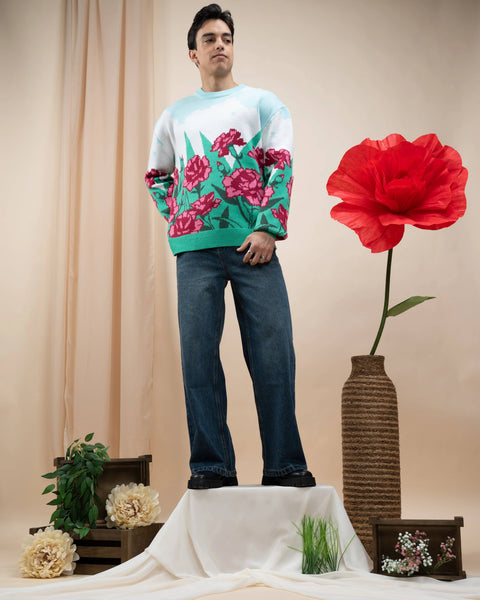 Sweater - Carnation Flower