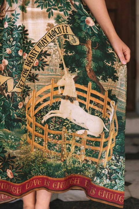 Bohéme Long Maxi Slip Dress - Wildheart with Unicorn & Castle