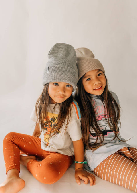 Beanie - Knit Cuff (Oat)