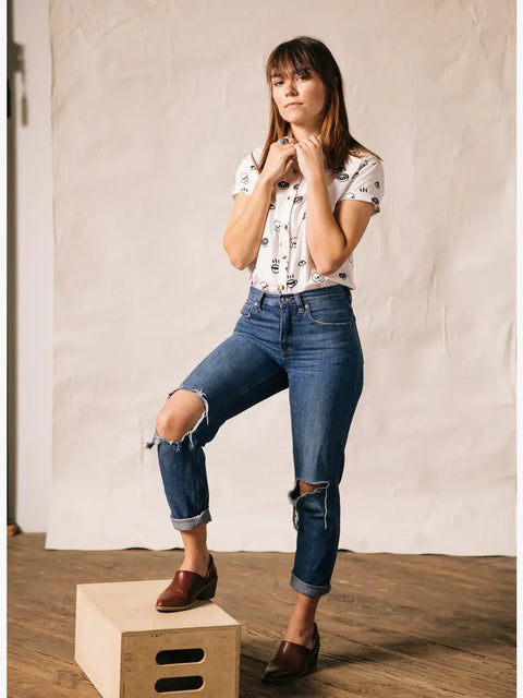 Casual Button Down Shirt - Morning Glory Coffee (Women's)