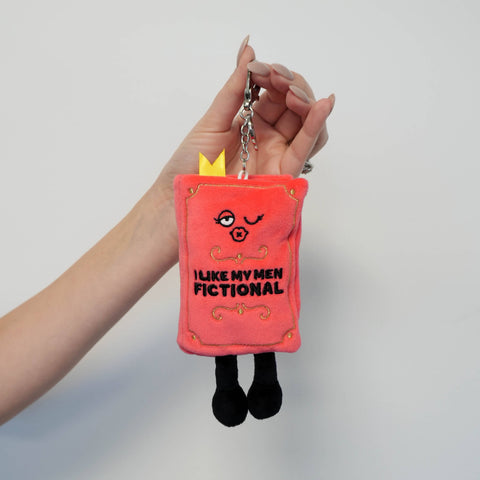 Keychain - "I Like My Men Fictional" Book Plush