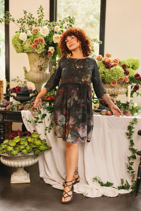 Artist Dress Tunic - Flight of Fancy Hummingbirds