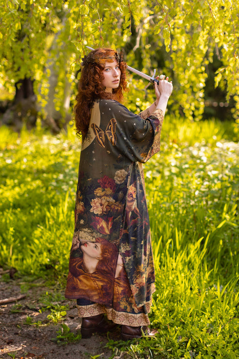 Opera Duster Robe - The Messenger with Joan of Arc & Florals