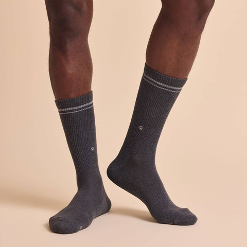 Comfort Crew Socks that Save Dogs - Black/Grey (3pk)