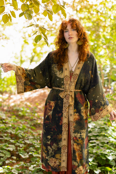 Opera Duster Robe - The Messenger with Joan of Arc & Florals