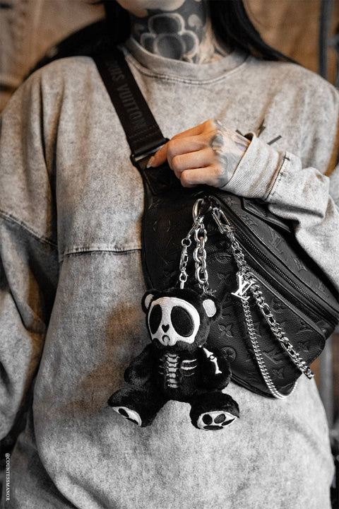 Grumpy Bones Bear Plush Keychain