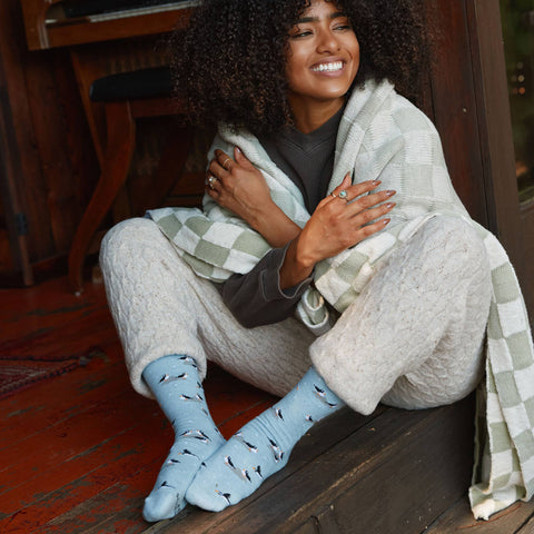 Socks that Protect Puffins - Blue