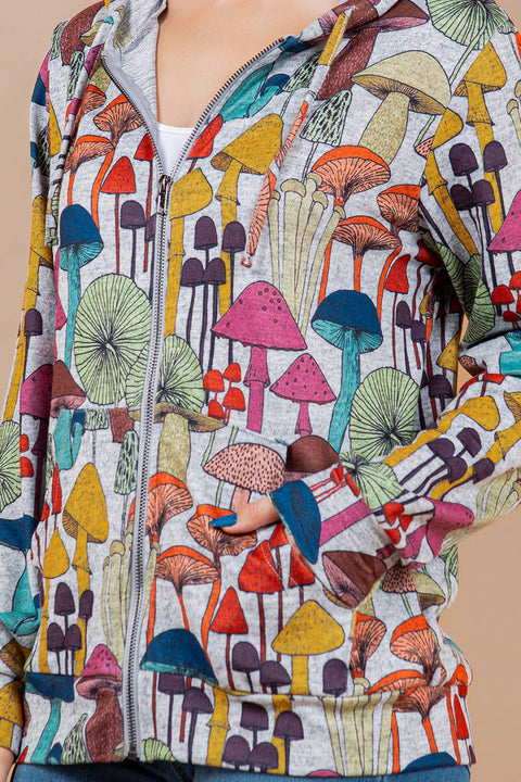 Hoodie - Colorful Mushroom