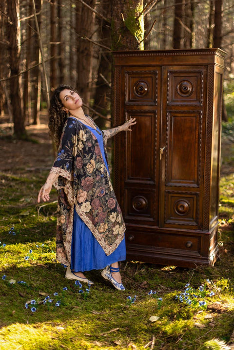 Bohemian Goddess Starduster Kimono - Lionheart with Botanicals