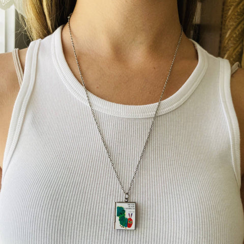 Necklace - Book Locket The Very Hungry Caterpillar: Stainless Steel