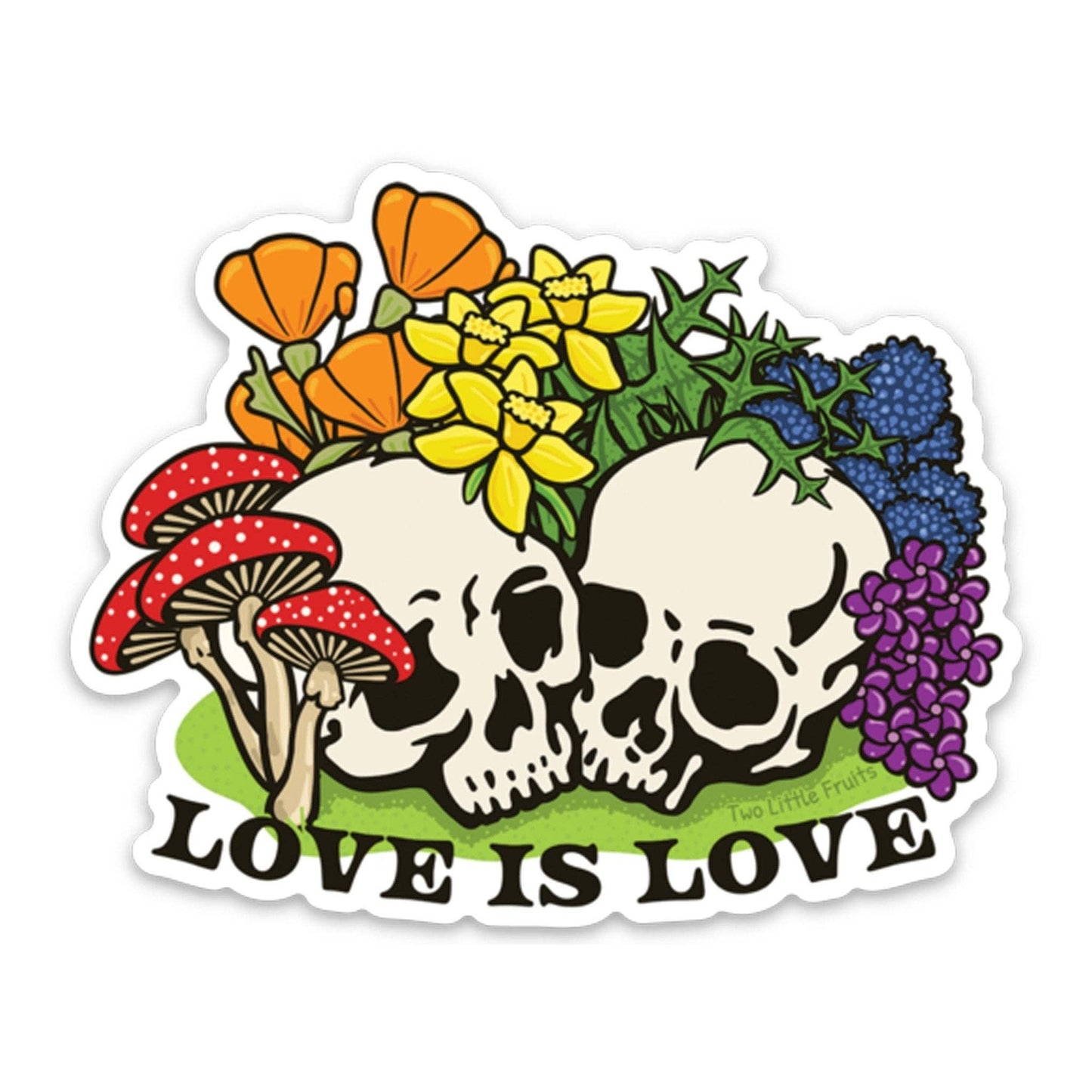 Sticker - Skull and Flowers