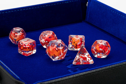 Dragon Storm Inclusion Resin Dice Set - Red Dragon