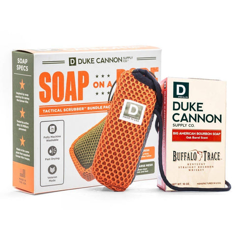Soap on a Rope Bundle Pack -  Tactical Scrubber + Bourbon soap