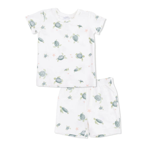 2 Piece Pajamas (Short Sleeve + Shorts) - Sea Turtles