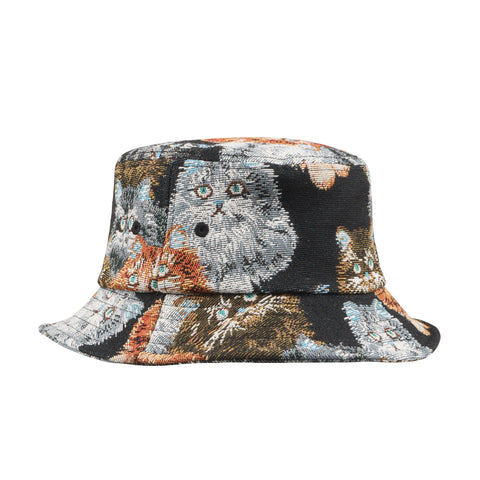 Bucket Hat - Vintage Tapestry Cat Jacquard