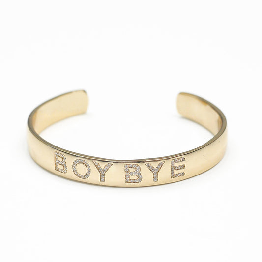 Bangle Bracelet (Pave Stone) - Boy Bye Gold