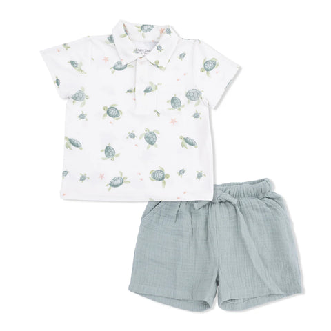 Polo with Casual Shorts - Sea Turtles