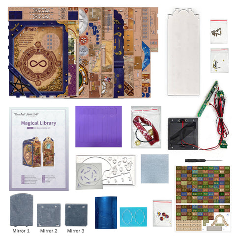 DIY Book Nook Kit - Magical Library with Dust Cover