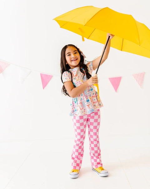 Leggings - Bubblegum Check Flare