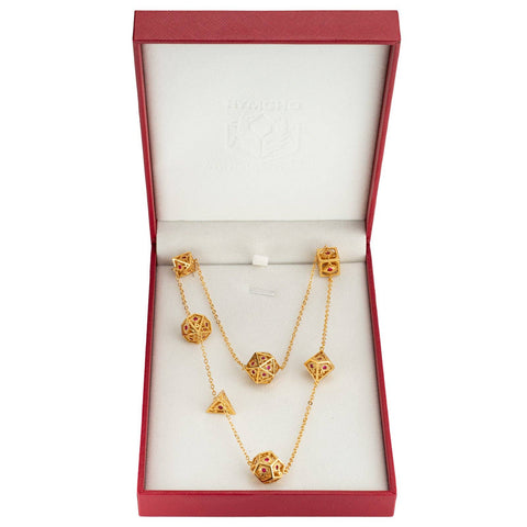 Necklace - Dragon's Eye & Die Gold with Ruby Red Gems