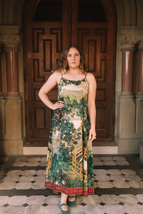 Bohéme Long Maxi Slip Dress - Wildheart with Unicorn & Castle