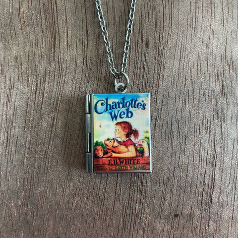 Book Locket - Charlotte's Web (Stainless Steel)