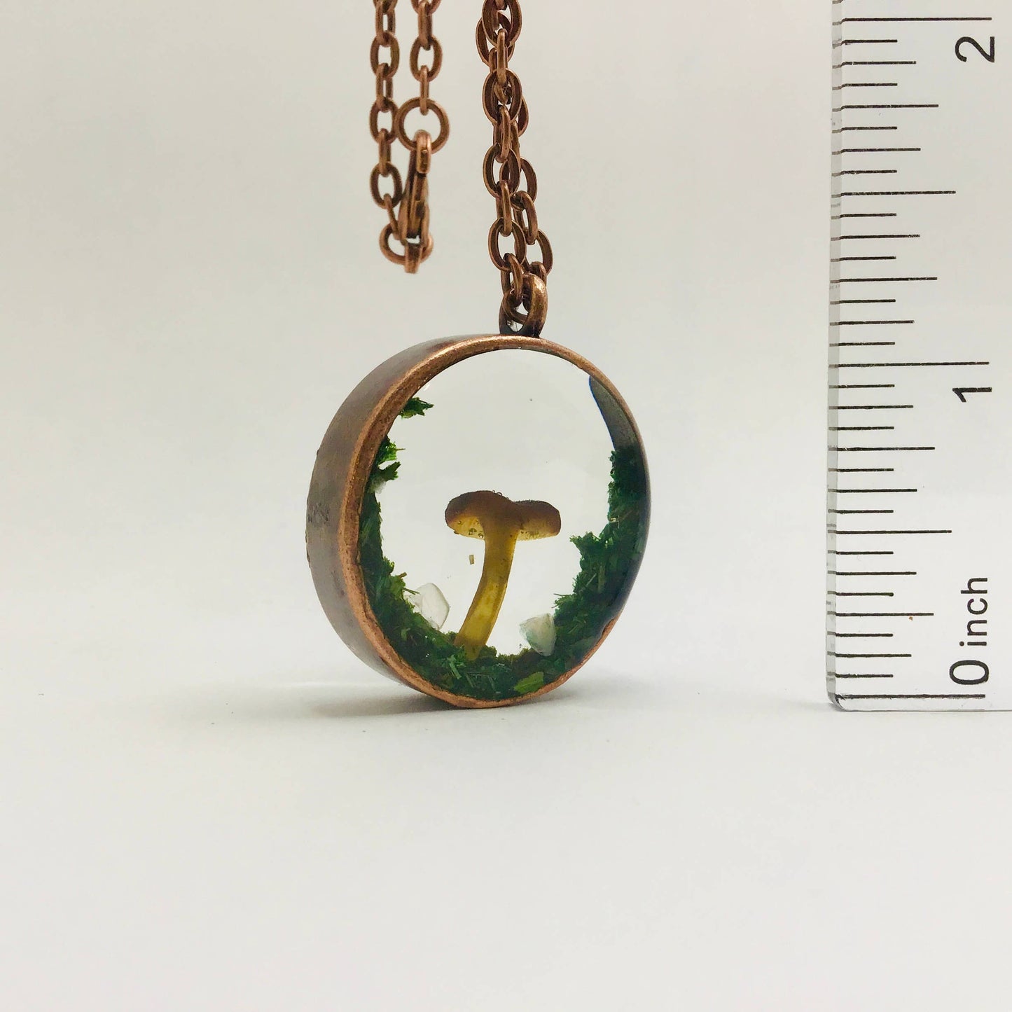 Curiosity Charm Necklace - Real Mushroom  Copper # 3966