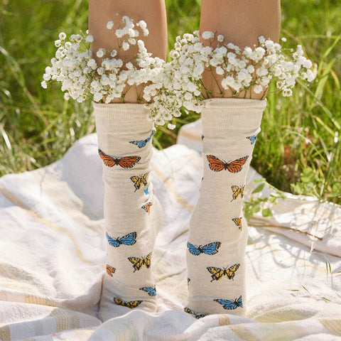 Socks that Protect Butterflies - Beige