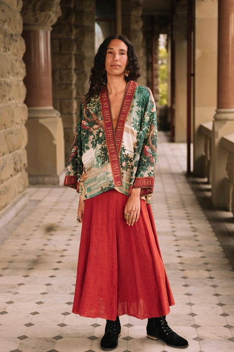 Pixie Duster Crop Kimono - Wildheart wtih Unicorn & Castle